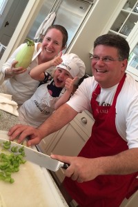Nicole, Atlee T and Ed making Caponata