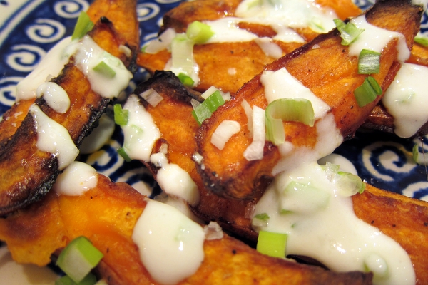Roasted Sweet Potato Fries with Lime-Yogurt Sauce