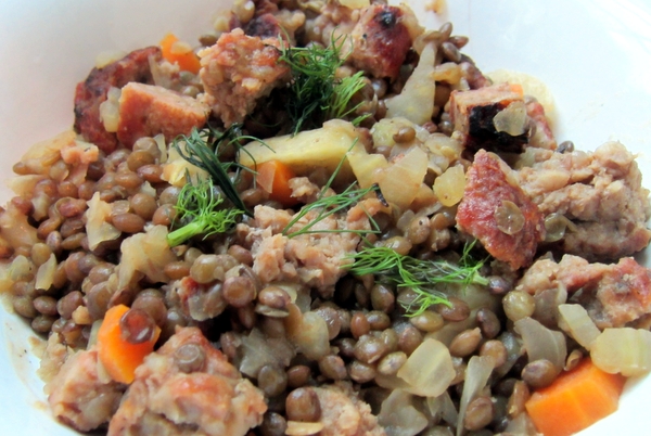 French Lentils with Sausage and Fennel