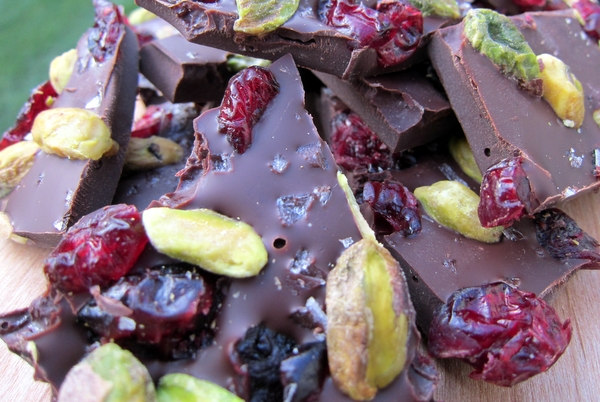 Pistachio-Cranberry Chocolate Bark