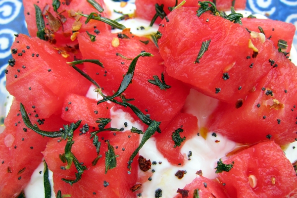 Watermelon, Rosemary and Yogurt Salad