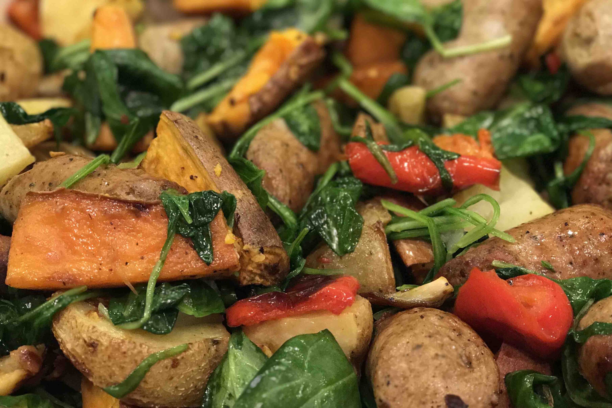 sausage-potato-spinach-bake