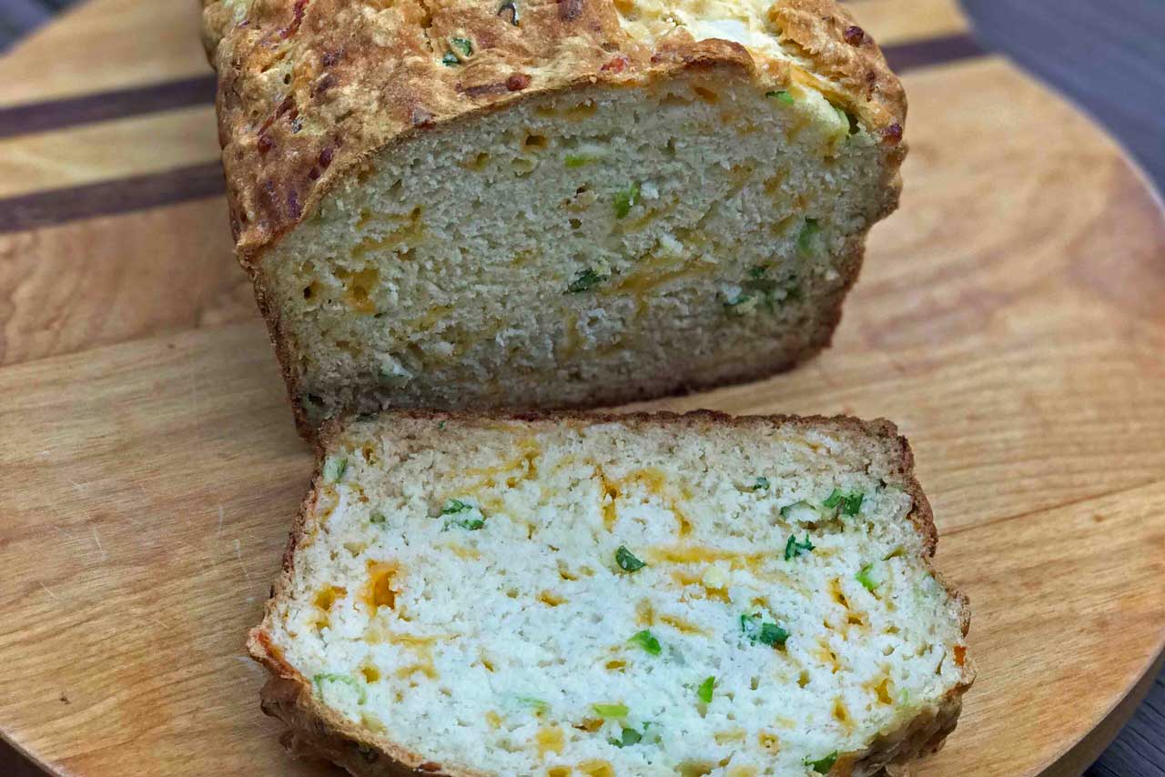 Cheddar Scallion Beer Bread Gluten Free
