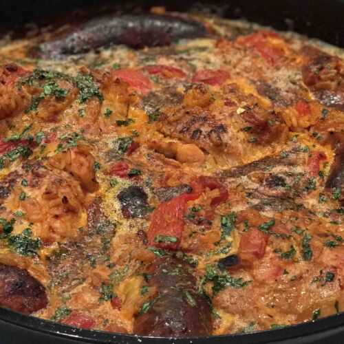 Stovetop Paella with Chorizo and Chicken