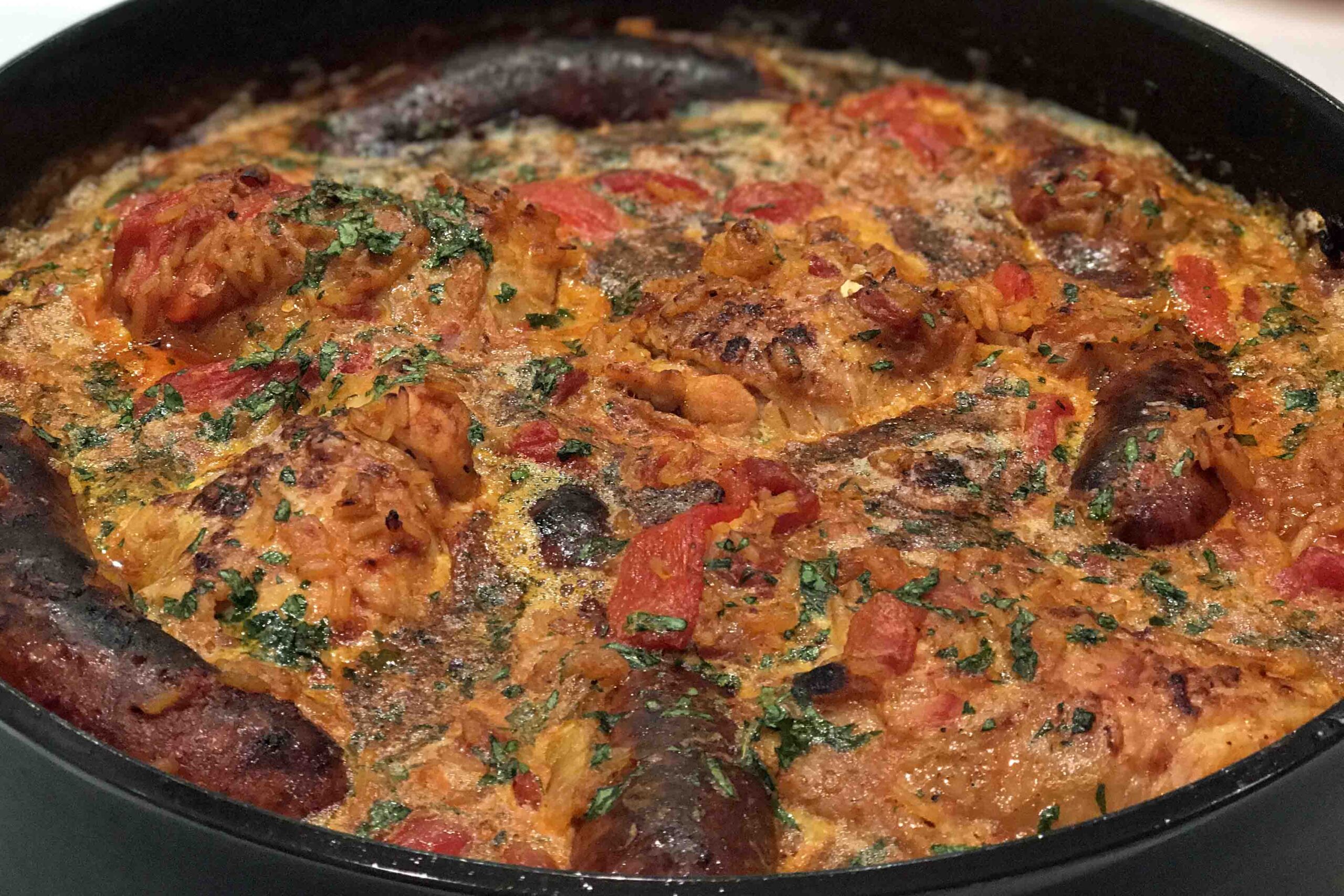 Stovetop Paella with Chorizo and Chicken