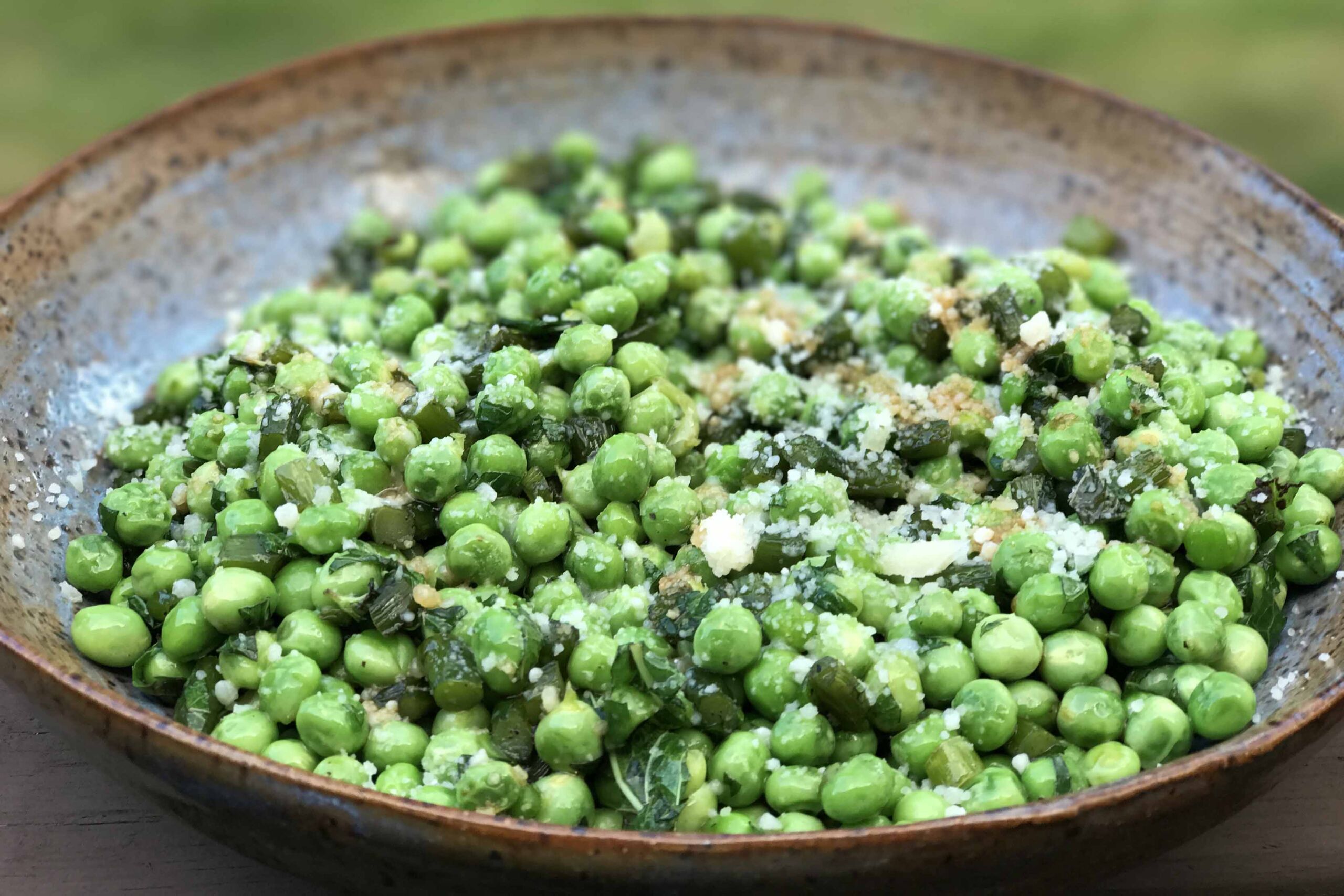 Peas and Garlic Scapes Saute