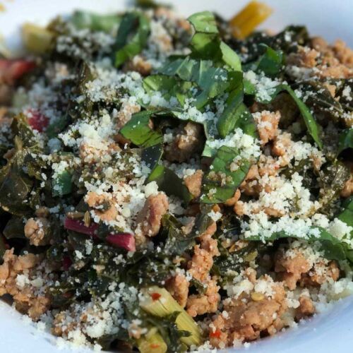 Sausage Kale and Rainbow Chard Pasta