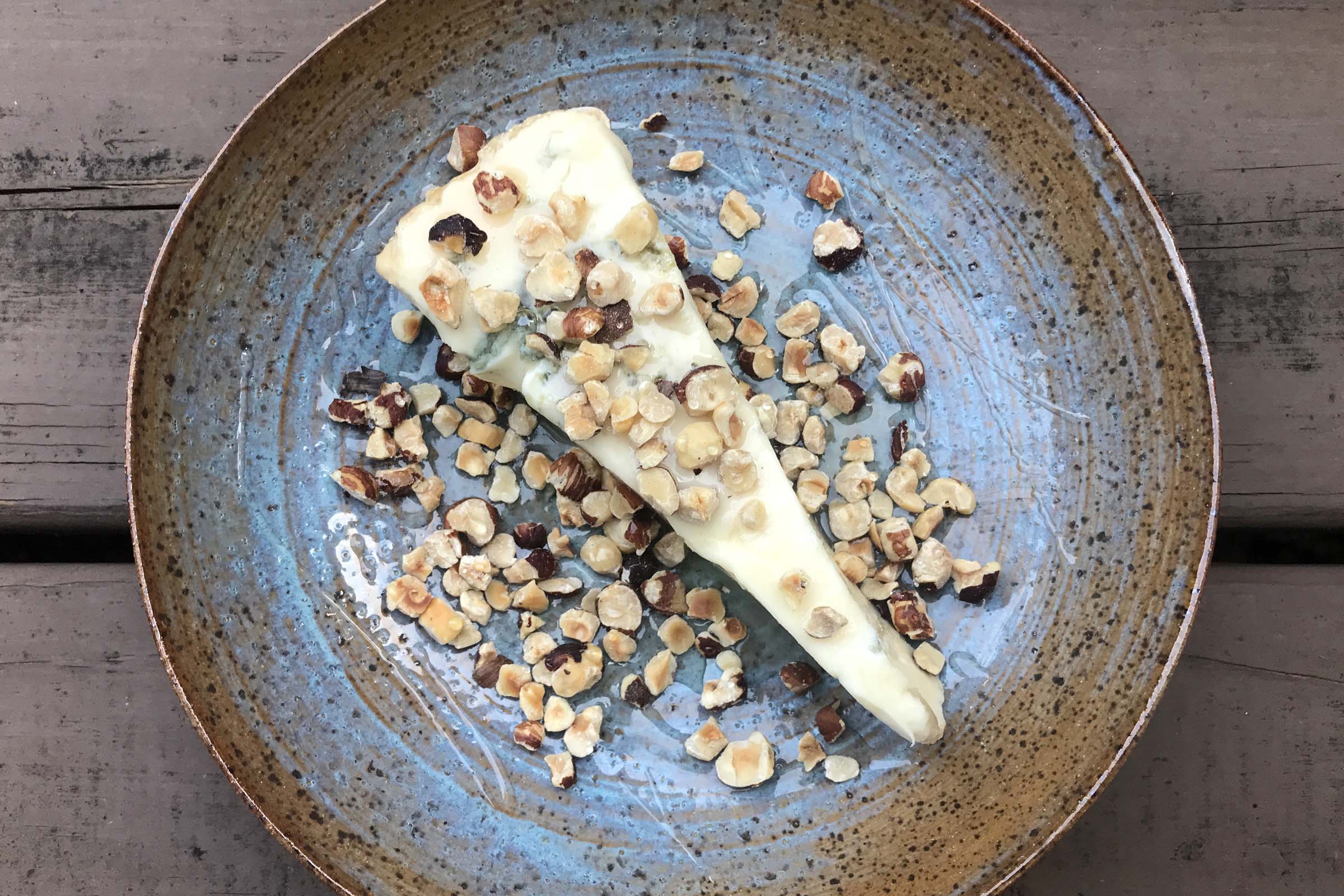 Gorgonzola Dolce with Hazelnuts and Truffle Oil