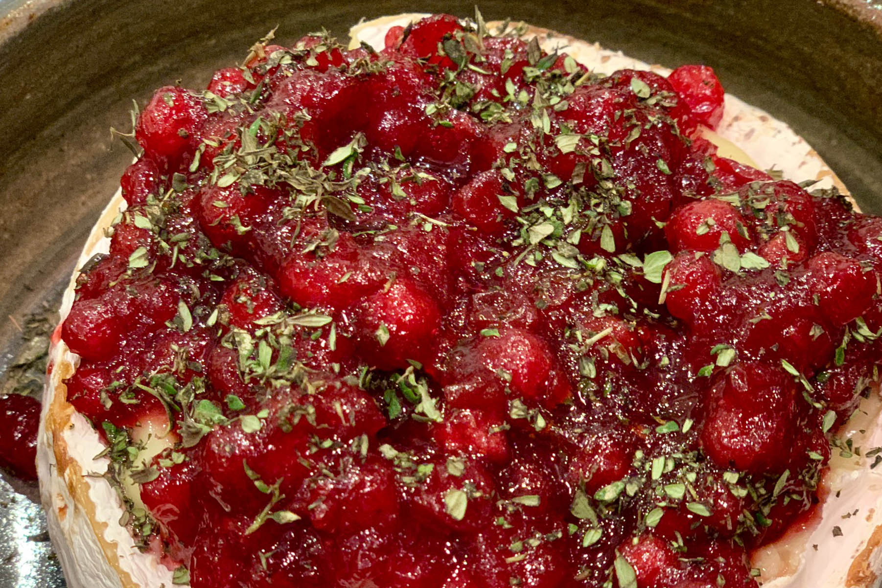 Lingonberry-Thyme Baked Camembert
