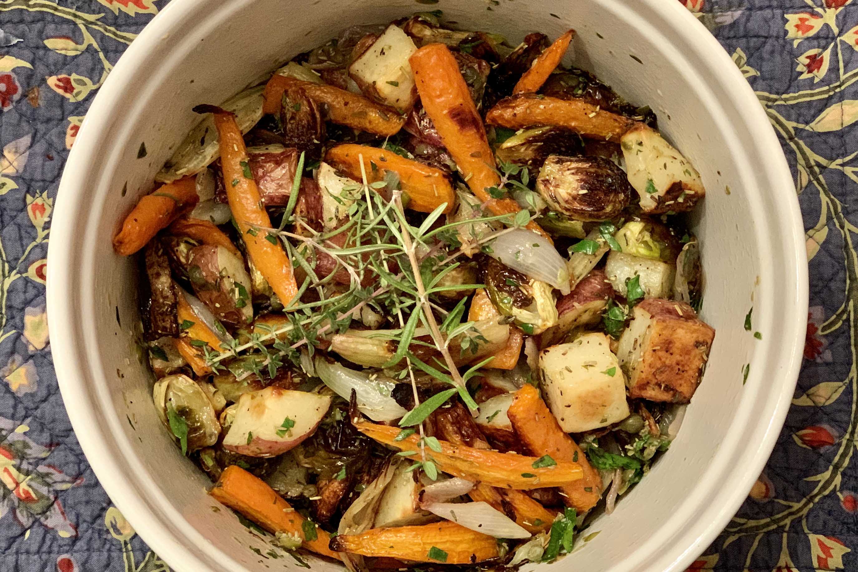 Roasted Winter Vegetables with Caper-Lemon Sauce