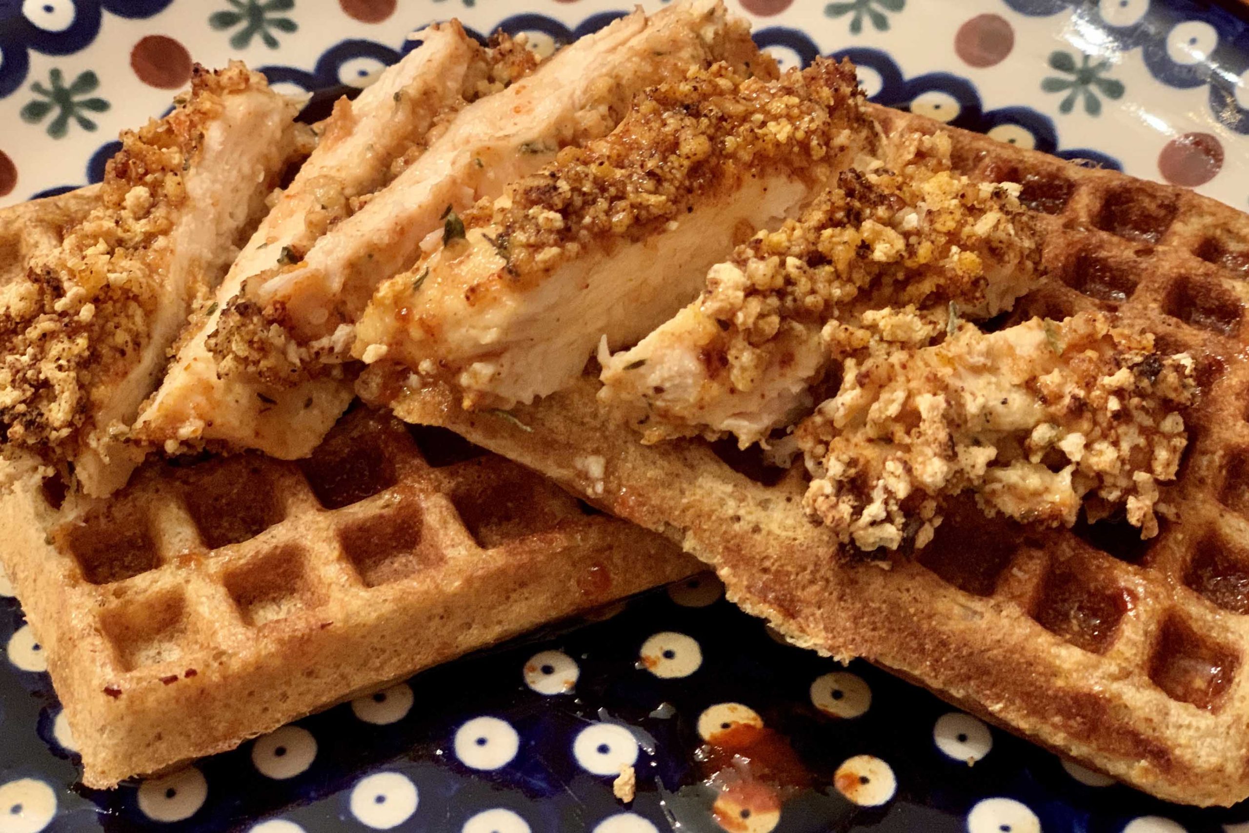 Spicy Chicken and Cornmeal Waffles
