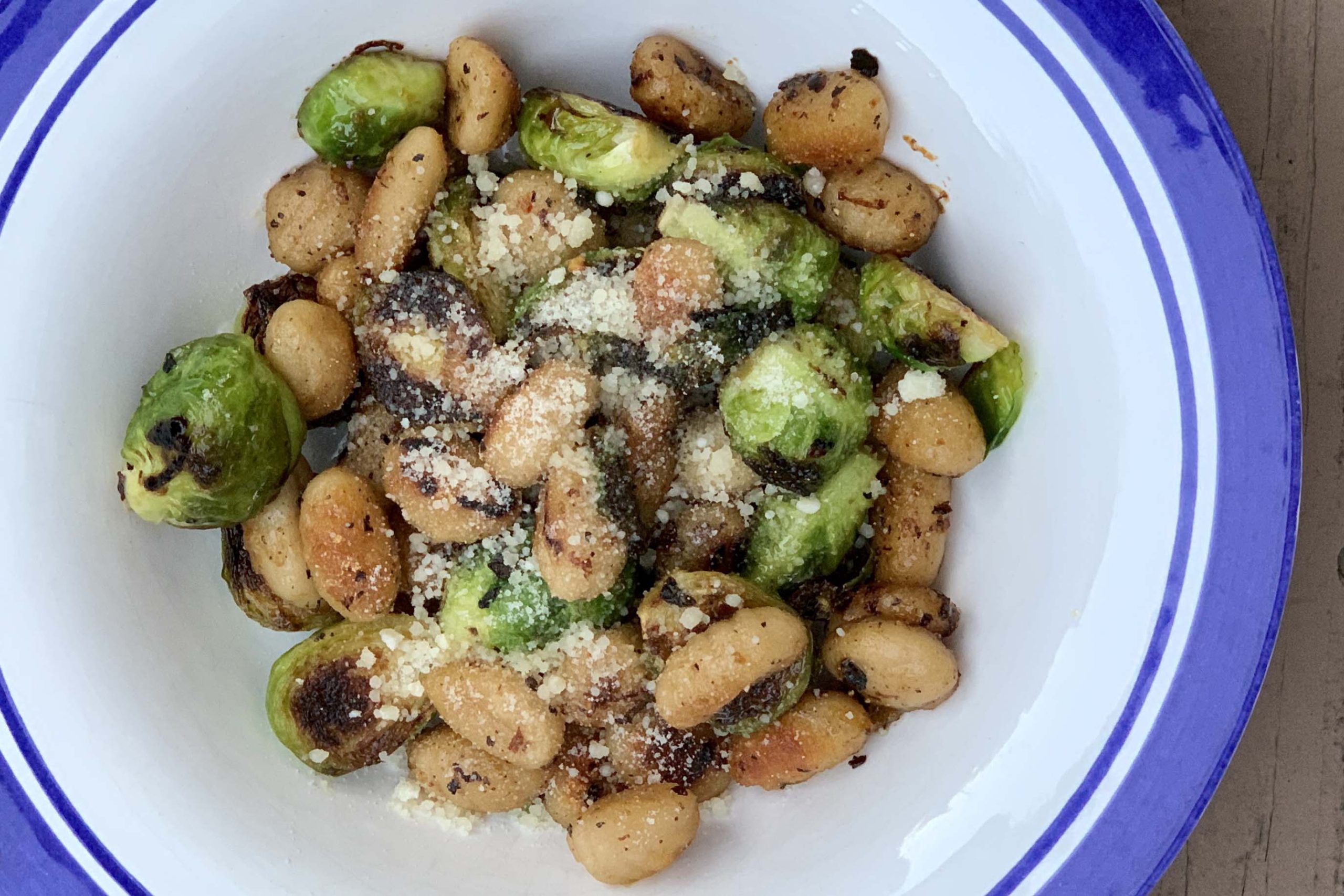 Pan Fried Gnocchi and Brussels Sprouts (Gluten-Free)