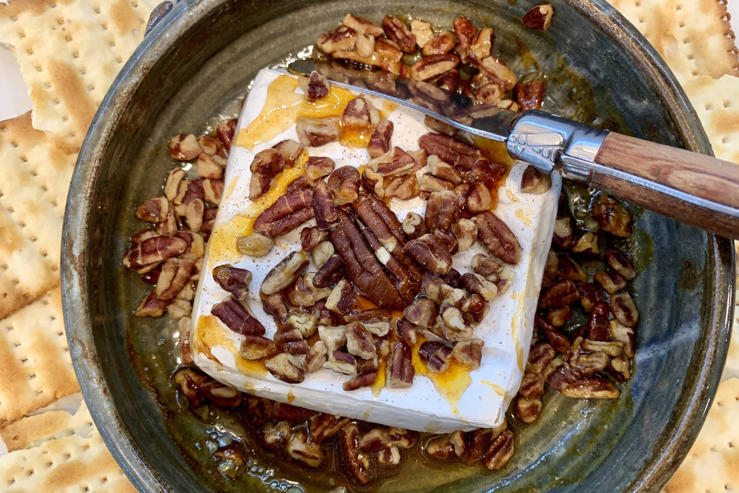 Baked Brie with Pecans and Hot Honey