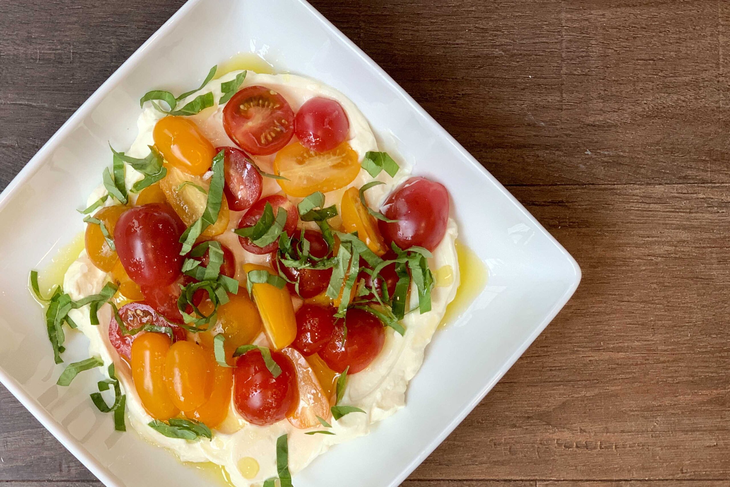 Labneh with Tomatoes and Basil