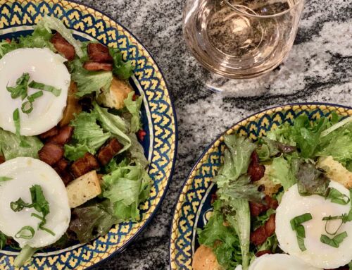 Salad with Lardons and Poached Eggs