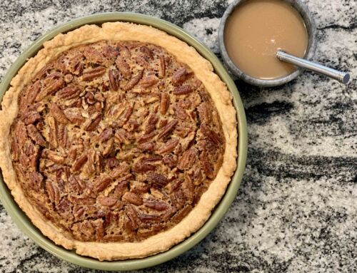 Southern Pecan Pie with Bourbon Caramel Sauce