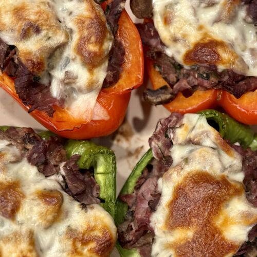 Roast Beef and Provolone Stuffed Peppers