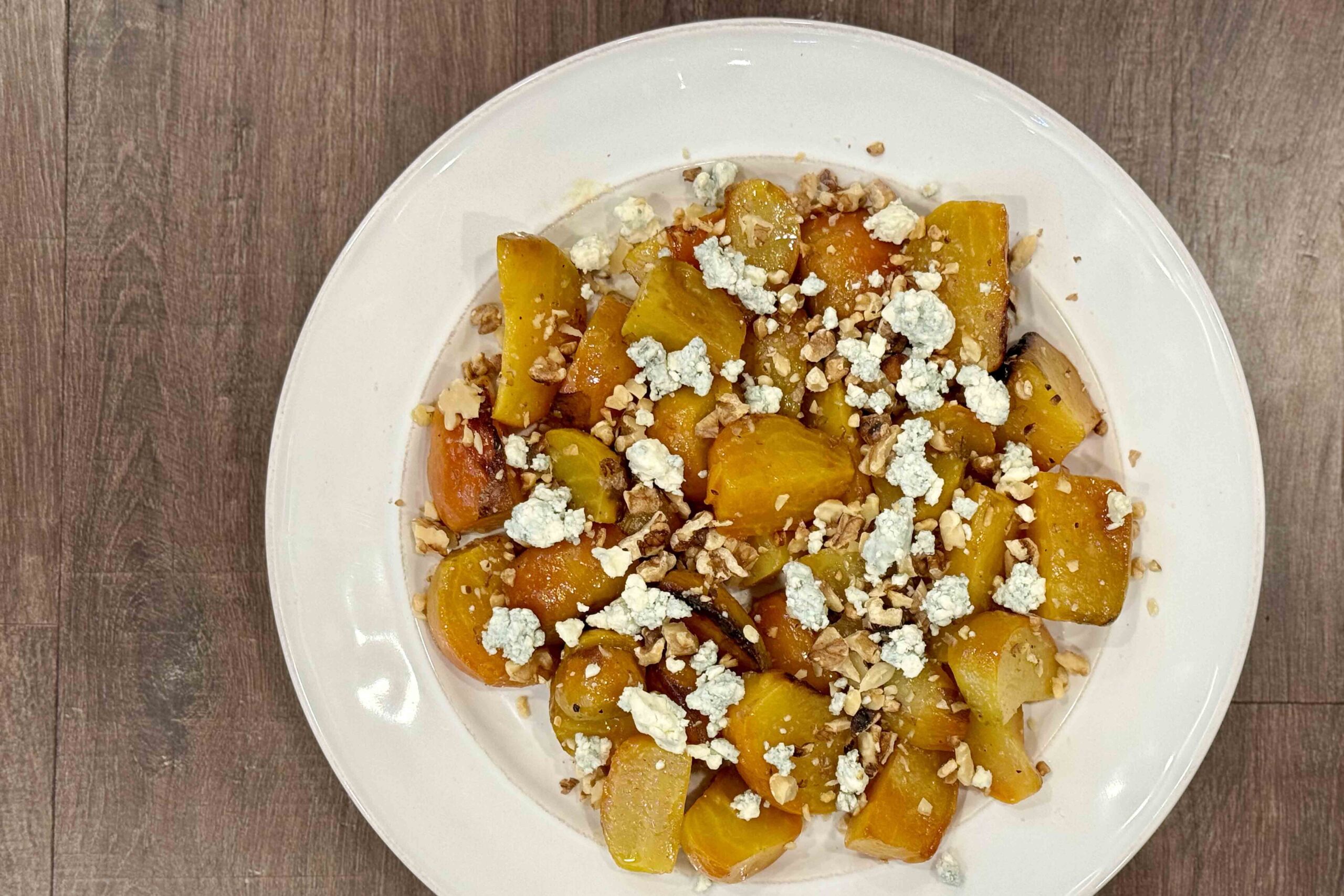 Roasted Beets with Blue Cheese and Walnuts
