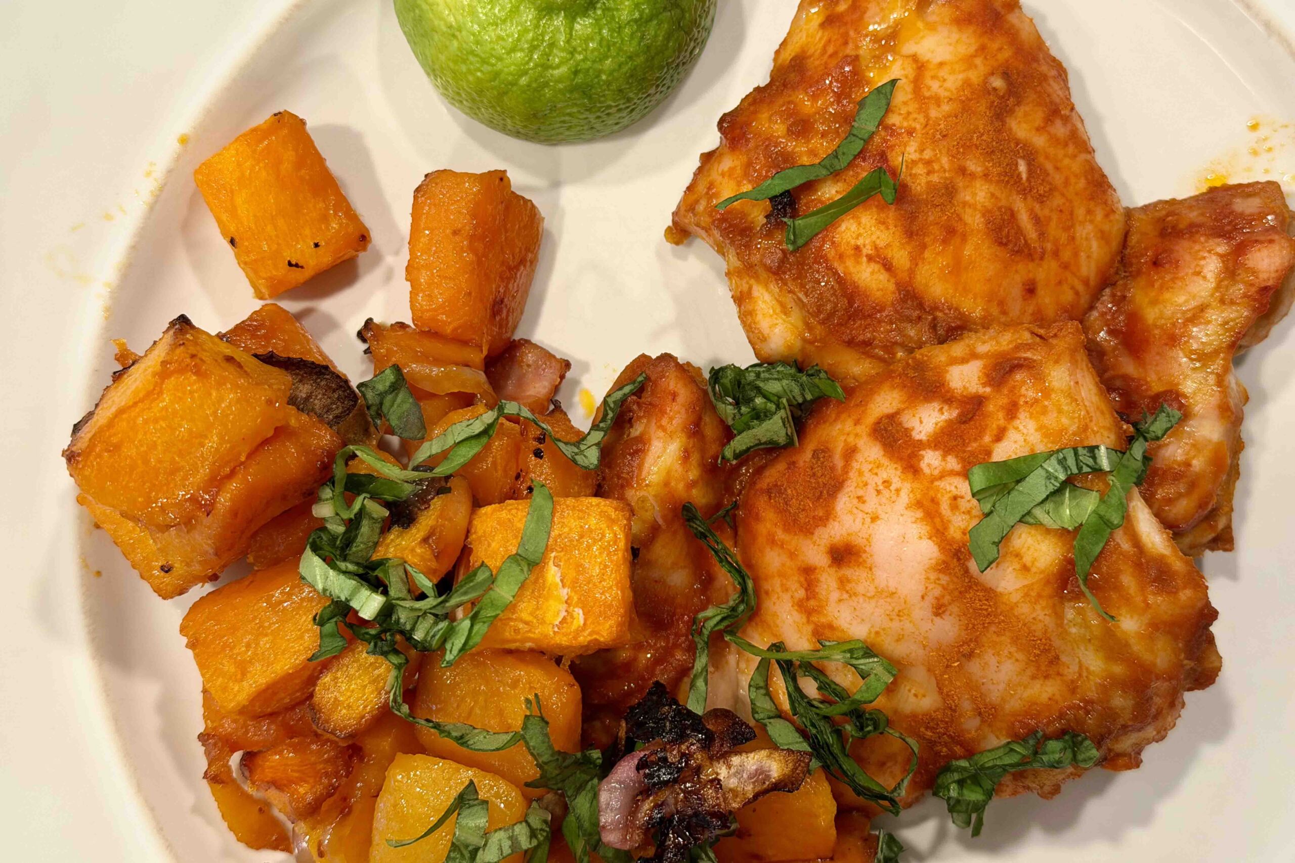 Sheet-Pan Red Curry Chicken and Butternut Squash